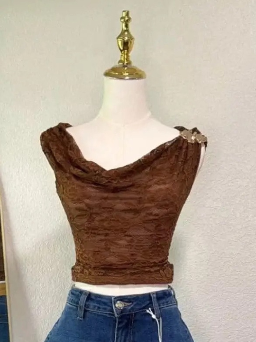 Milly Brown Textured Wide-Leg Jeans Styling Top
